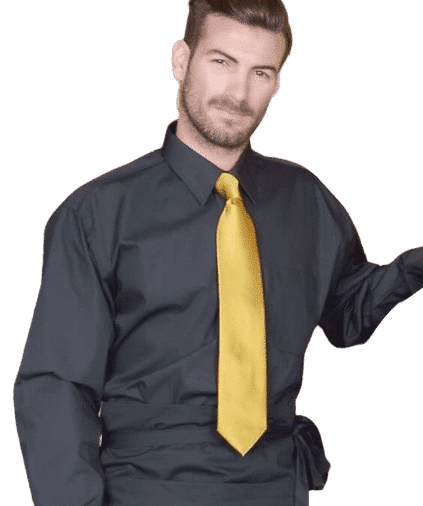 Corbata plana de color liso