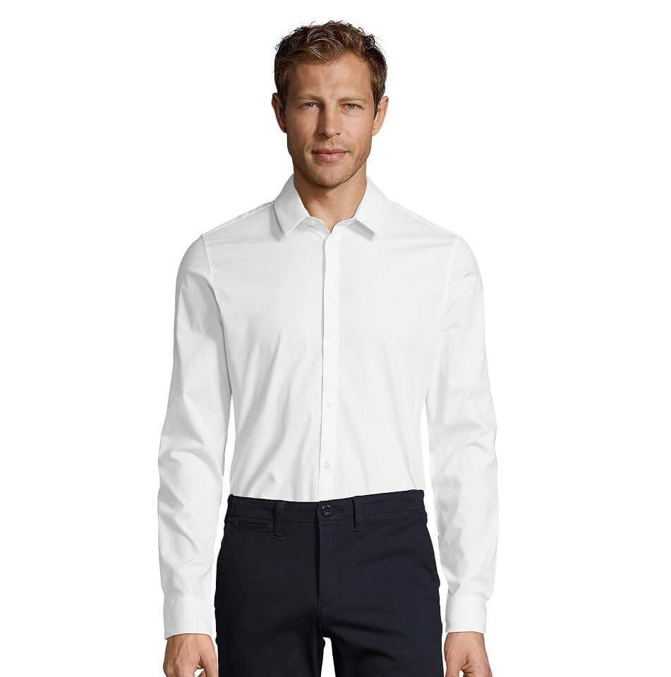 Camisa stretch hombre manga larga