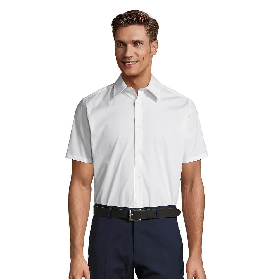 Camisa Stretch hombre manga corta